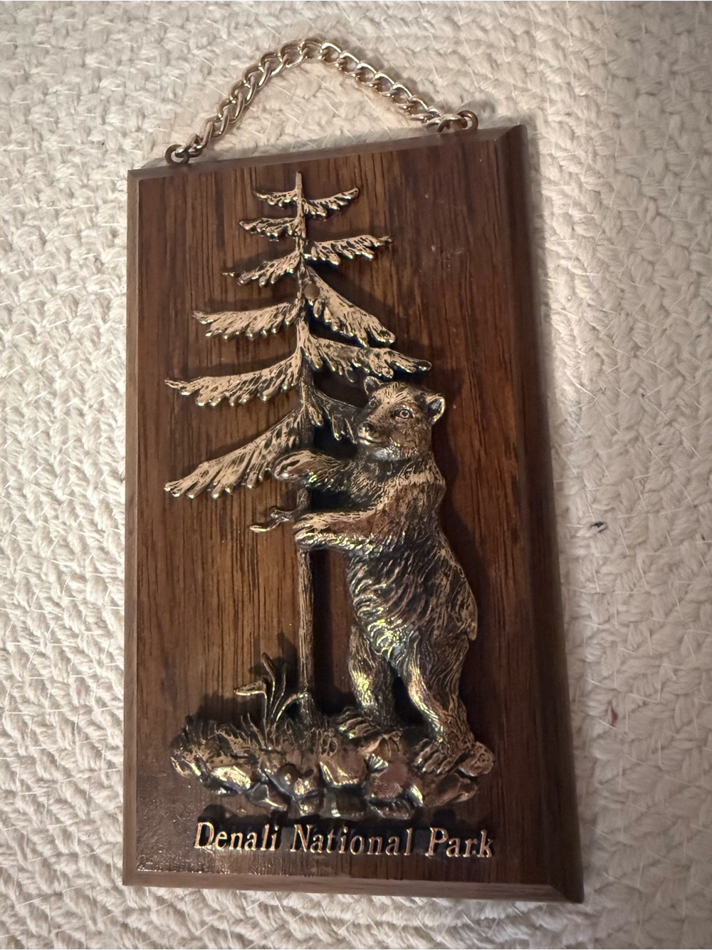 Bear Wall Plaque in Brown and Gold